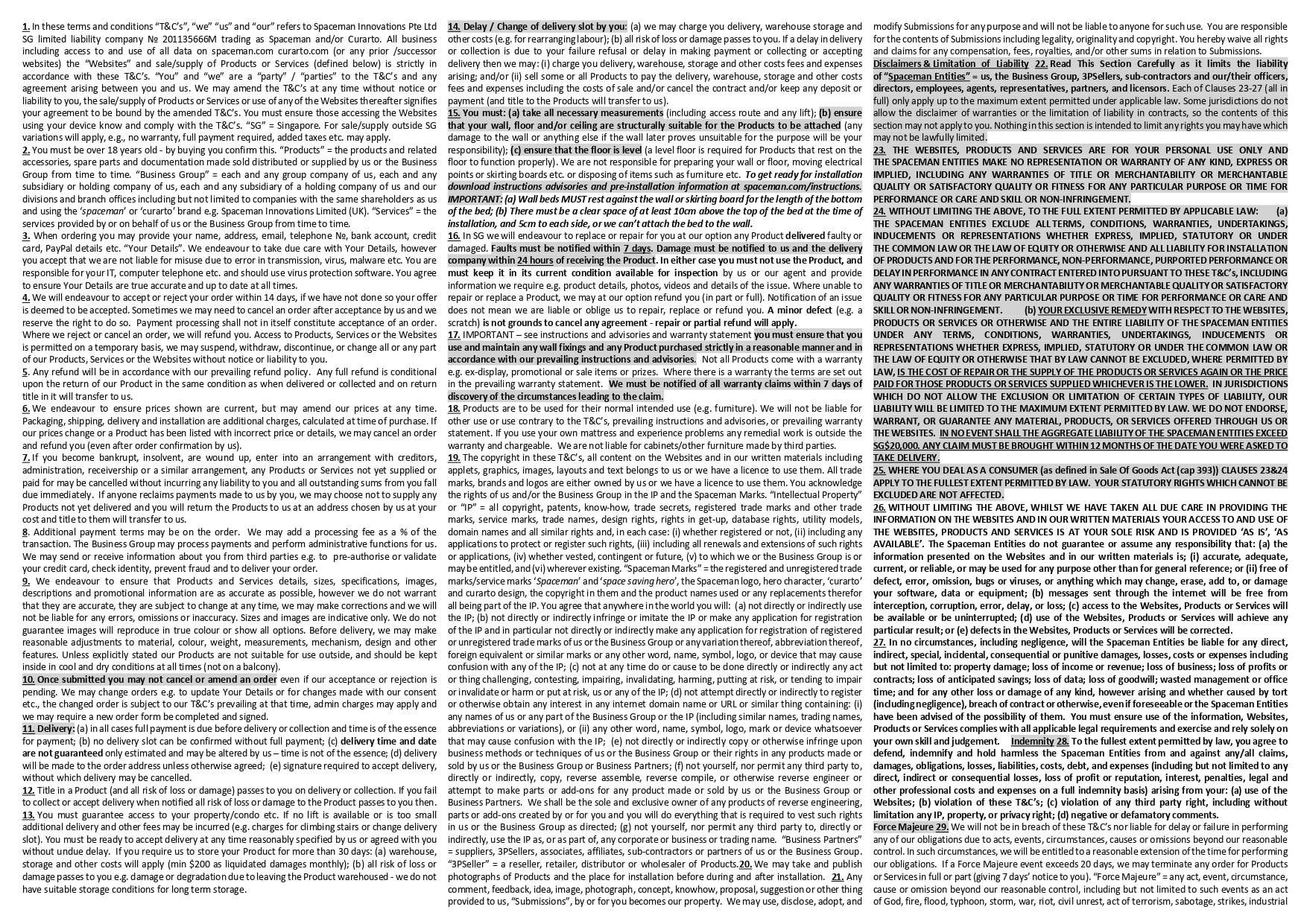 Terms and conditions The Curarto Gallery