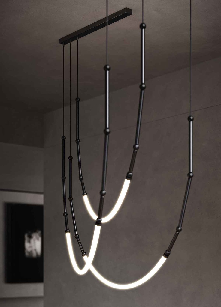 Curarto LEDA Pendant Light Black Trio