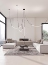 Curarto LEDA Pendant Light Black four lights in the living room