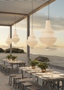 Curarto LADY D Outdoor Pendant Light on the wayside pavilion