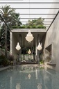 Curarto LADY D Outdoor Pendant Light on the wayside pavilion