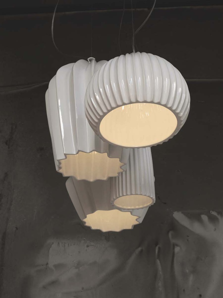SAHARA glossy white pendant light Curarto Singapore 1
