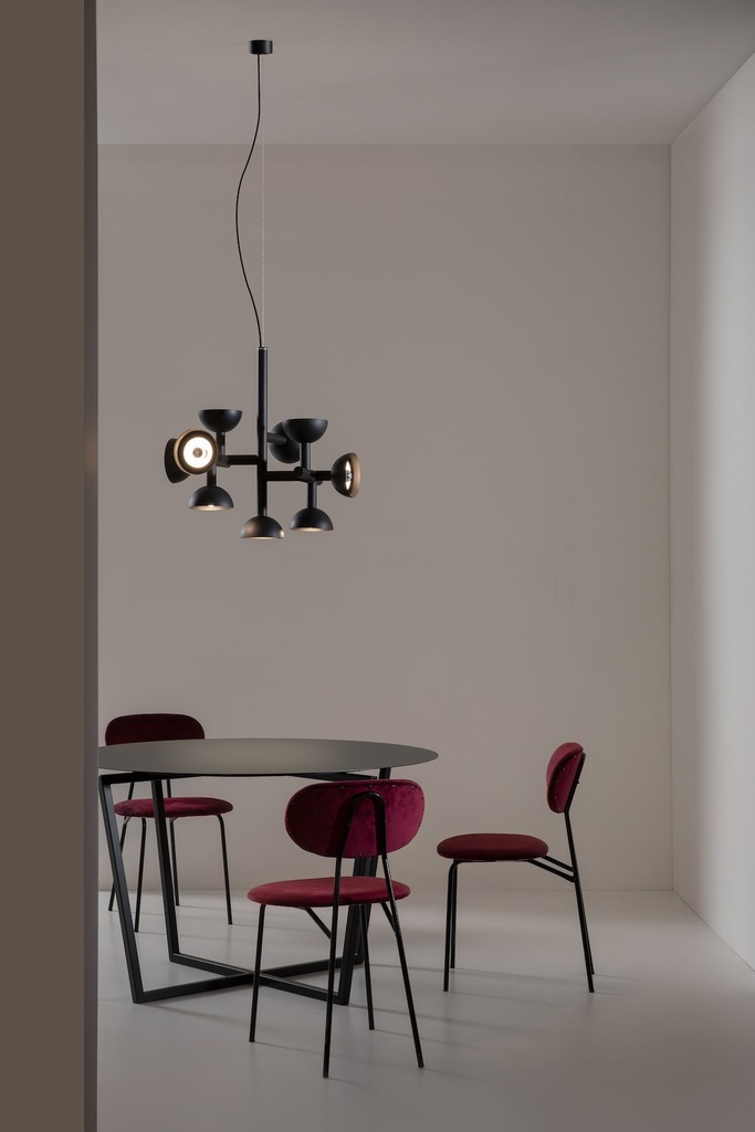Curarto SIBILLA Chandelier Black in Living Room